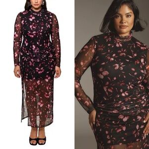 New Anthropologie Hutch Ambrose Mesh Floral Dress Sz 2X